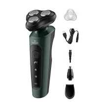 5 In1 4D Electric Shaver for Men Rechargeable Bald Head Electric Shavers 5 Heads Beard Nose Hair Trimmer Green 3 in 1