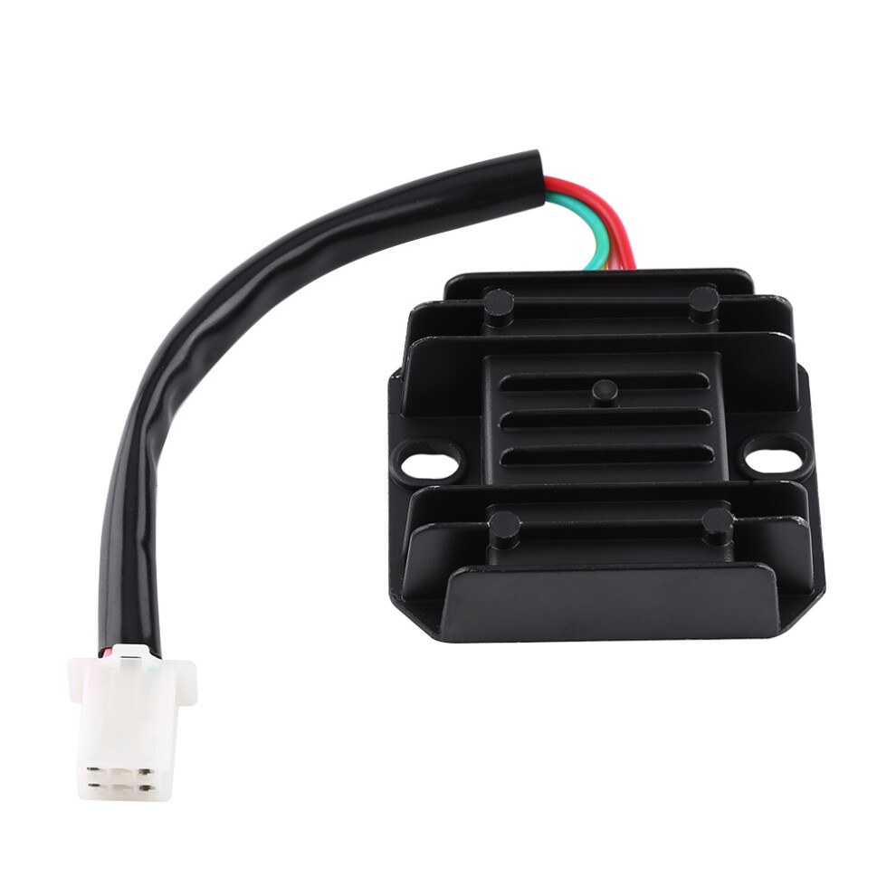 Voltage Regulator Rectifier For Gy6 Scooter, 4 Wires Alternating Current Conversion Voltage Stabilization Device With Heat Sink Fins For Battery 9358999975290