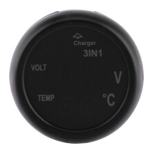 Voltage Temperature Monitor For Car, Dual Functions Battery Voltage Meter Tester Indicator With Built-in Fuse And LED Display, Universal For 12V 24V
