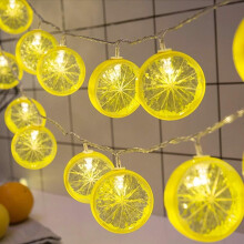Sunshine in Strings, 3D LED Lemon Slicer Lights, Summer Party Decorations, Indoor Fairy String Lights, Durable Patio Lighting, 20/40/80 Yellow Lemon S