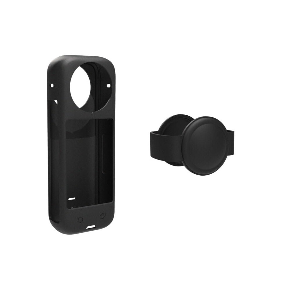 Protective Case Lens Cover For Insta360 X4, Panoramic Action Camera Accessories, Antiscratch Silicone Case For Action Camera (Black) Black 9365049793391