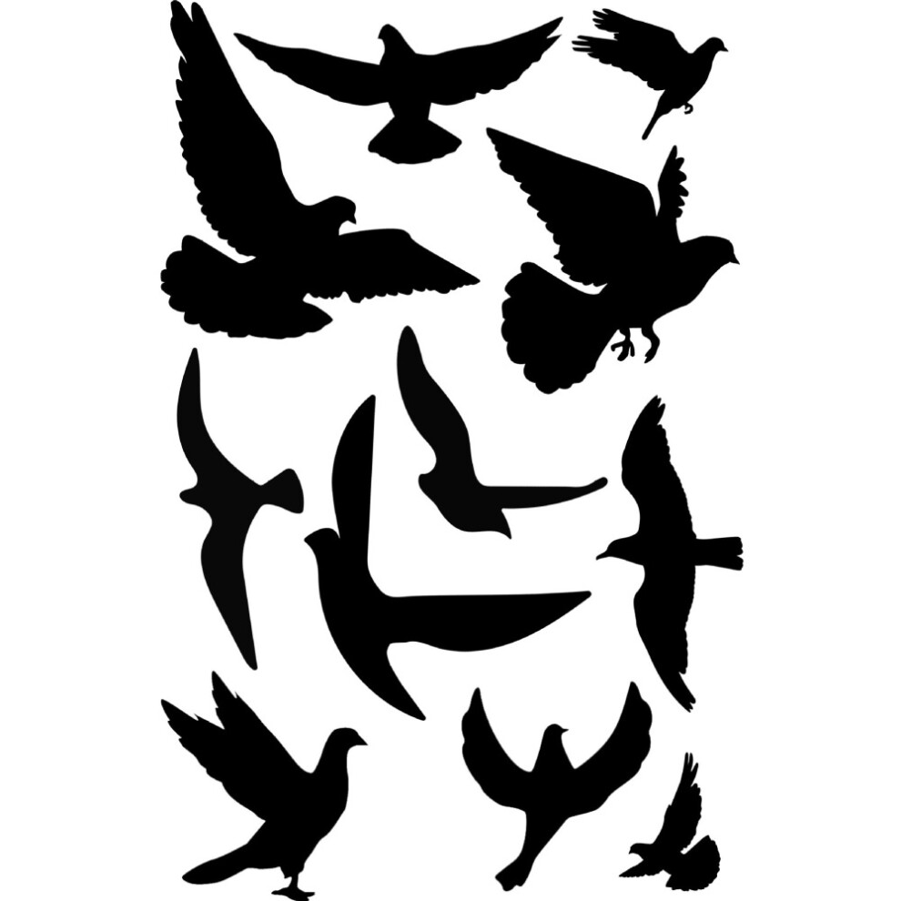 Anti-Collision Stickers to Prevent Bird Strikes on Windows, Bird Silhouettes Window Decals for Glass Doors and Panes, Double Sided Printed PVC Static