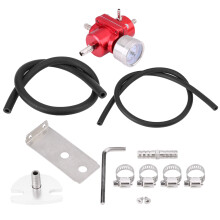 Régulateur de pression de carburant avec manomètre, réglable de 0 à 140 PSI, rouge, régulateur à retour pour systèmes EFI, boîtier en