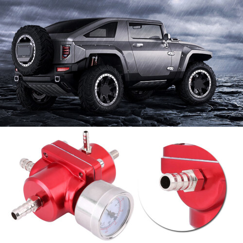 Ρυθμιστής πίεσης καυσίμου με μετρητή 0-140PSI Adj κόκκινο, Ρυθμιστής επιστροφής για 1