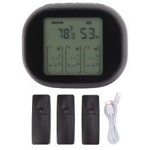BBQ-Thermometer IBBQ-4T mit Farbsensoren, wiederaufladbarem, kalibriertem und druckempfindlichem Digital-Grillthermometer mit App-Funktion und