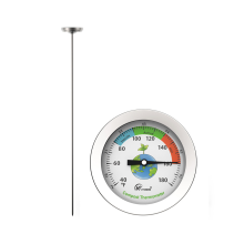 Robustes Kompostthermometer für die Gartenbodenanalyse, hermetisch versiegelt mit schneller Reaktionszeit, gut ablesbares Zifferblatt mit