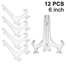 Decorative Clear Plastic Easels, Set Of Assorted, Lightweight And Foldable For Convenient Storage. Perfect For Wedding Displays Or Home Decor.