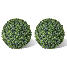 Realistic Artificial Boxwood, 28Cm & 33Cm, UV Protected Topiary Balls For Effortless Installation Indoors Or Outdoors. Zero Maintenance, Shape Recover