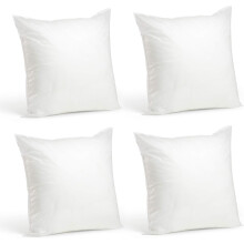 Conjunto de 4 enchimentos decorativos para almofadas, hipoalergênicos, com suporte lombar, brancos, tamanho padrão, versáteis para qualquer
