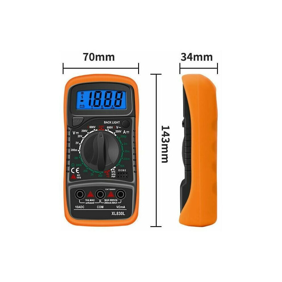 Innovative Digital Multimeter With Voltmeter, Continuity Test, Overload Protection, Backlit Lcd Display, Data Hold, Audible Continuity Sensor, For 9128293323949