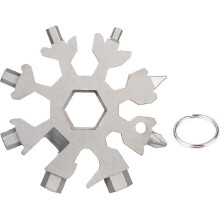 Roestvrijstalen multitool in sneeuwvlokvorm: veelzijdig in gebruik, duurzaam ontwerp, perfect voor dagelijks gebruik en outdooravonturen.