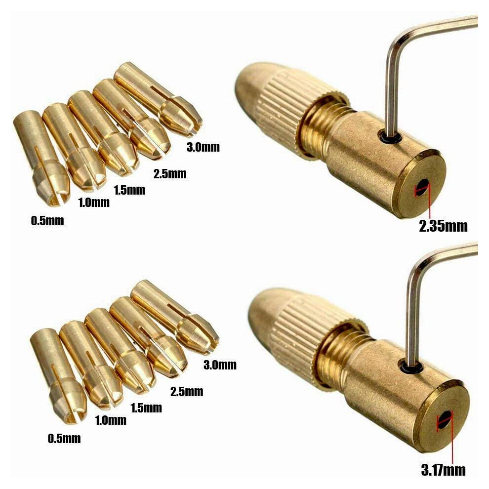 Precision Brass Drill Chuck Set, Copper Collet Twist Drill Chuck For Electric Drill Bit, Stable And Durable With 14Pcs Chuck Kit, 0.5-3Mm Sizes, 9128293324588