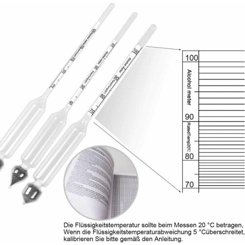 Alcohol Hydrometer Set, Equipped With Three Meters For Precise Alcohol Content Testing, Ideal For Home Brewing And Bar Use 2