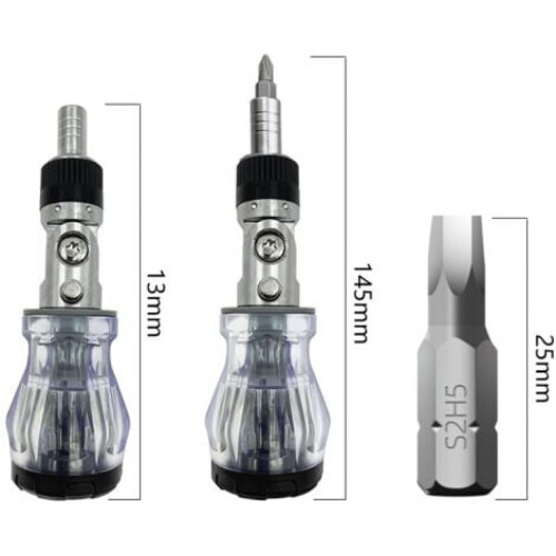 Professional Ratchet Stubby Driver, Glove Box Access Made Easy with Multi-Batch Ratchet Set, Regular Driver with Clockwise Counter-Clockwise 1