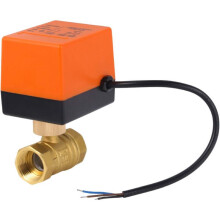 Válvula de bola eléctrica de latón para control automático de agua, válvula de bola de 2 vías y 3 cables AC220V, válvula de cierre motorizada
