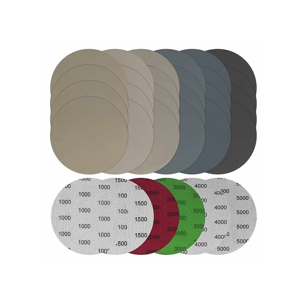User-Friendly Design Sanding Discs, 125Mm Premium Silicon Carbide Waterproof Sandpaper With Latex Backing, Durable Flexible Anti-Static Design 9423501936578