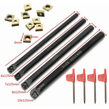Conjunto de barras de mandrilar para torno para usinagem de precisão, insertos de metal duro com revestimento CVD aumentam a eficiência de corte,