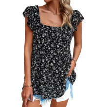 Camisas elegantes casuales de verano, blusa ligera, suave y cómoda para mujer, top sin mangas con estampado floral, versátil para