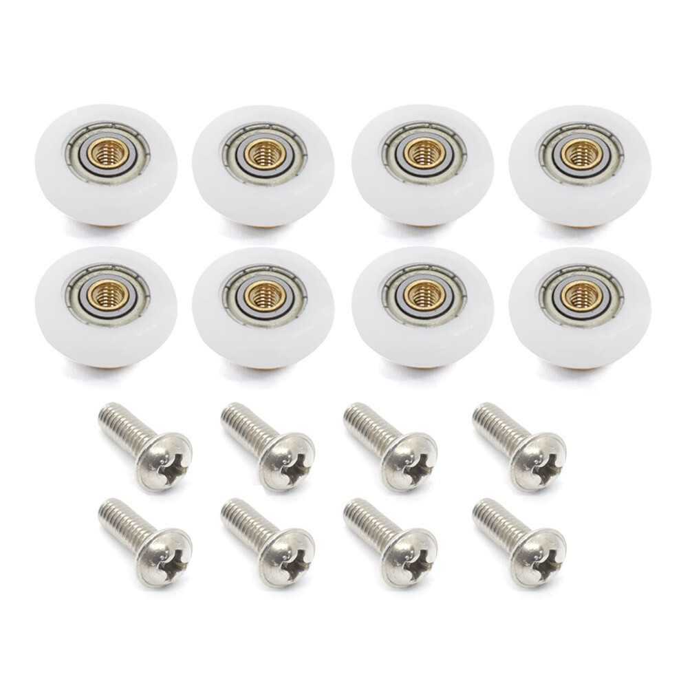 Shower Door Wheels Set Of 8, Sliding Glass Door Nylon Copper Roller, Diameter 25Mm 9412369064271