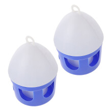 Water Dispenser 2L Twin Pack Blue Water Feeder Reusable Plastic Waterer For Breeding And Outdoor Use