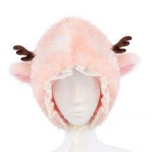 Winteroorklephoed van acrylvezel met simulatie-Roze
