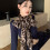 Leopard Print Scarf Lightweight Polyester Elegant-Gray 5