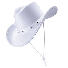Stylish Western Hat Adjustable Rope Hat For Women Men-White