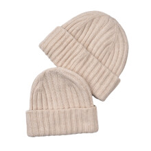 Unisex Acrylic Knitted Hat For Cold-Beige Parent child model