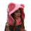 Bear Ear Thicken Knitted Cap With Scarf Face Covers Cold-Pink 1