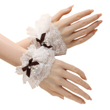 Elegant Anime Theme Lace Sleeves Arm Covers With-Dark Brown