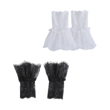 2Pair Lace Flower Arm Cuffs Fashionable Wrist Cuffs Sleeves