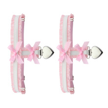 Punk-Spitze-Oberschenkel-Strumpfband, elastischer Gürtel-Rosa