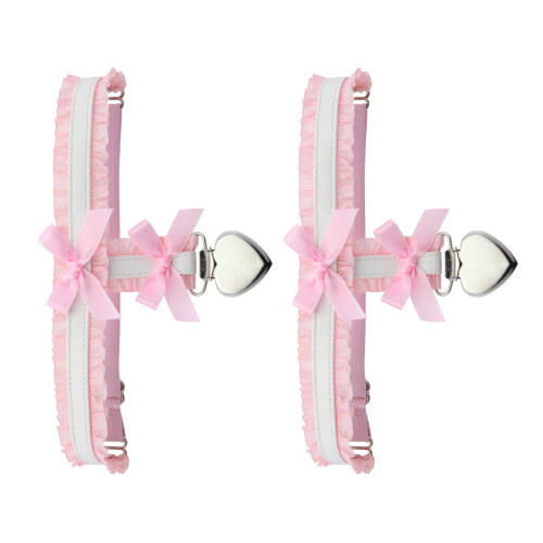 Punk-Spitze-Oberschenkel-Strumpfband, elastischer Gürtel-Rosa