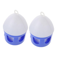 Pigeon Waterer 2Pack Plastic Bird Water Dispenser 2L Capacity Blue And White For Pigeons Quails And Other Birds