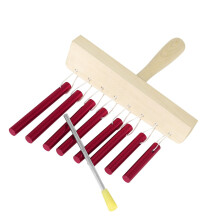 Precision Tuned Metal Wind Chimes with Wooden Base Music Practice Glockenspiel for Professional Musicians and Beginners Red
