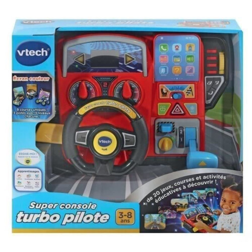 VTech Fahrsimulator für Kinder - VTECH Super Console Turbo Pilot - Farbdisplay und 20 Spiele enthalten 2