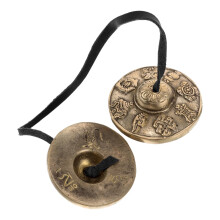 Tibetan Tingsha Cymbals, Brass Meditation Instruments for Vajrayana Rituals