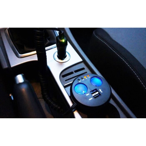 AUTO-T Multi-Steckdose Zigarettenanzünder USB für Getränkehalter 12/24V 1