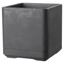 DEROMA Blumenkübel Cube Cosmo - 38 x h39 cm - Anthrazit - Mit Wasserreservoir - Mit Rollen