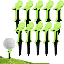 10 Degree Golf Tees  10 Pack, Diagonal Insert, Ball Holder, Recyclable Portable Tee, Tapered Base, Low Friction