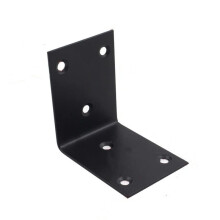 Stainless Steel L Shape Angle Fixed Furniture Corner Bracket 1Pc Black Cabinet Right Angle Connector Model 354