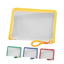 4Piece Transparent Briefcase with Zip and Handle, Storage Bags for Office, School and Travel, Sturdy Document Holder
