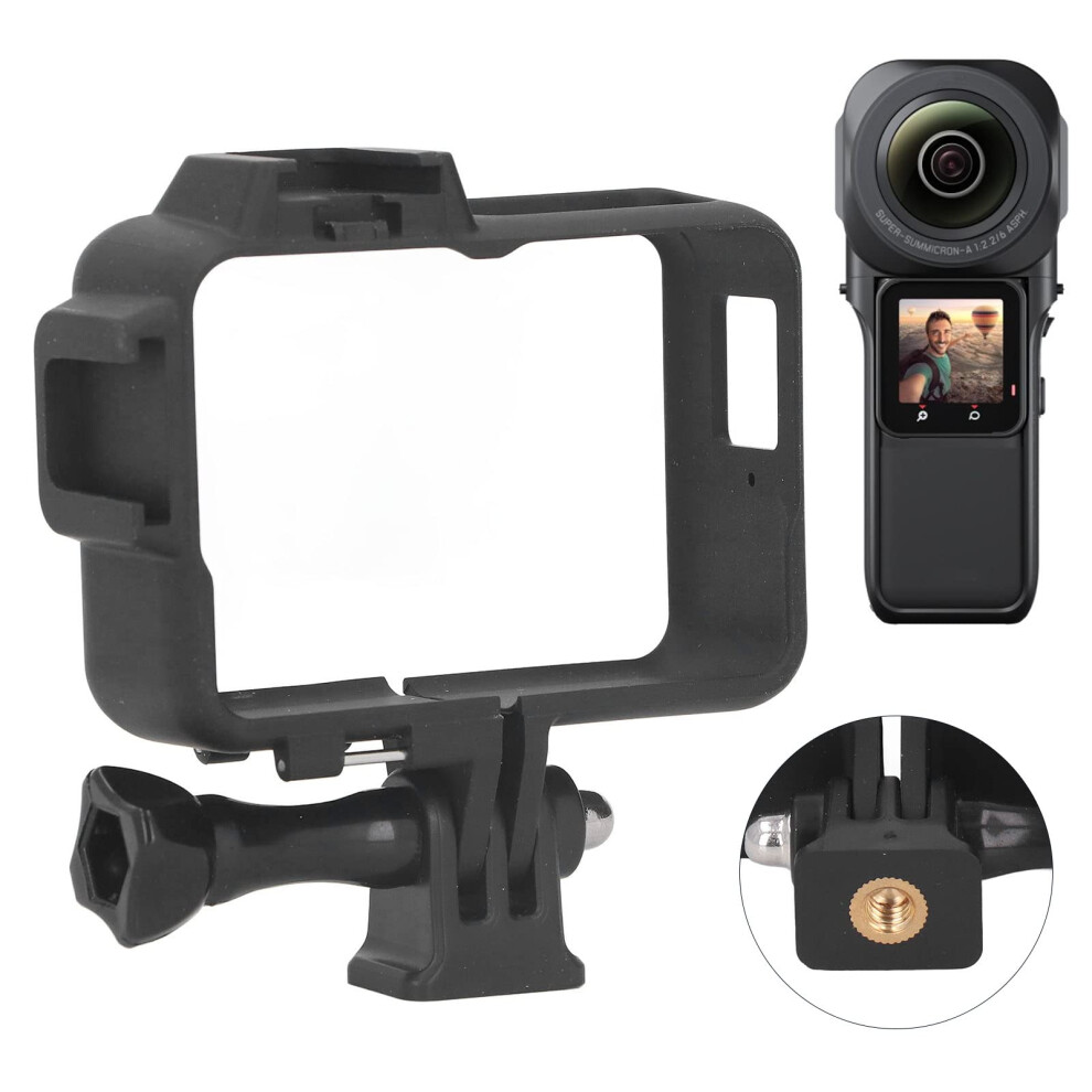 Abs Material Cold Shoe Interface Protective Frame 1/4 Adapter Hole For One Rs Action Camera Black 9365049796149