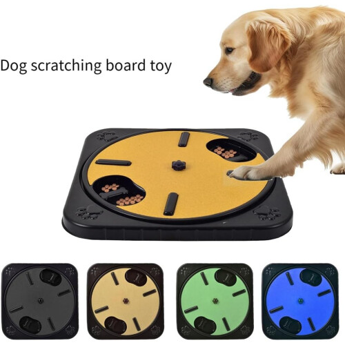 Dog Scratch Pad For Nails Round Rotating Scratch Board With Removable Green Snack Compartments 1
