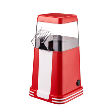 Gourmet Fast Hot Air Popcorn Popper Automatic 1200W Mini Electric Snack Maker Red Oil Measuring Cup