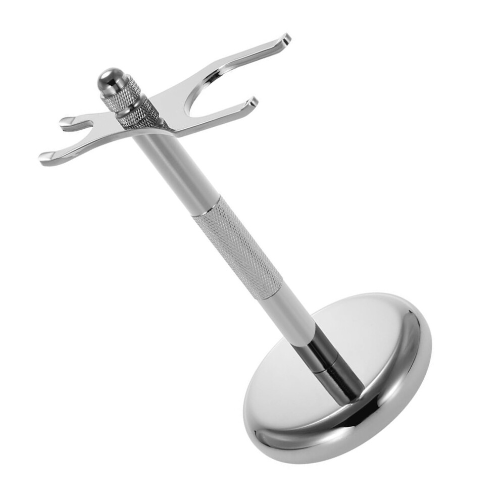 Silver Safety Razor Stand Shaving Brush Stand Fashion Alloy Shaving Stuff Stand Rack Frame Holder Shaving Brushes