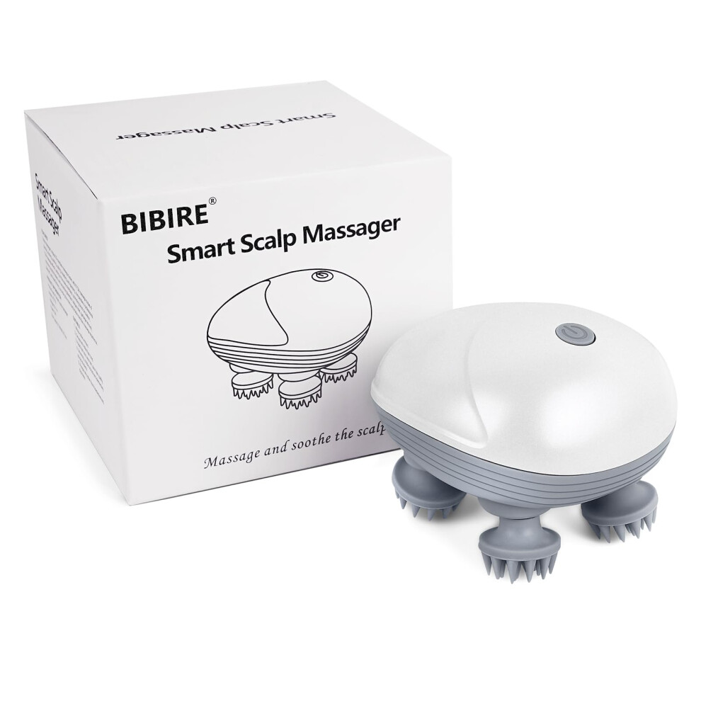 Electric Head Massager, Wireless Handheld Scalp Massager IPX7 with 4 Heads, 3 Modes