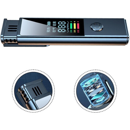 Alcohol Tester Portable Alcohol Sensor, 3Colour LED Indicator, Automatic, Accuracy, Rechargeable 1