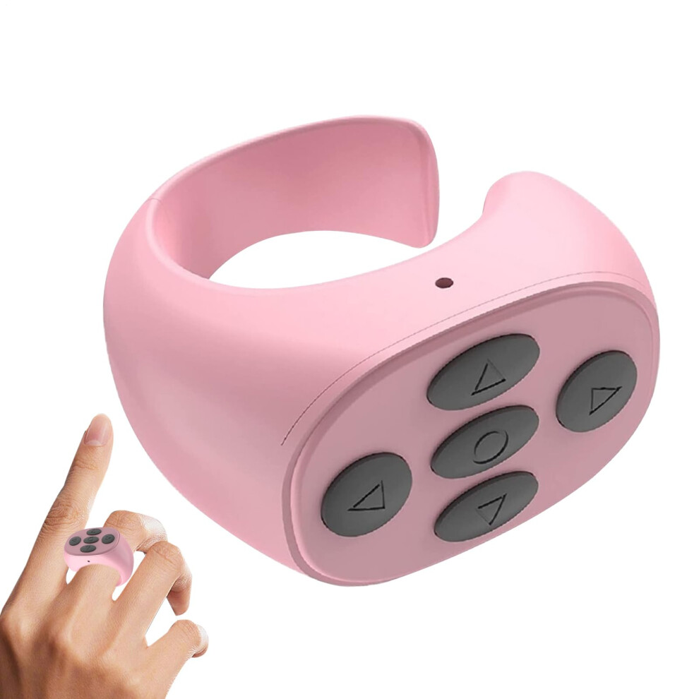Wireless Page Turning Remote, Portable Wireless Button Clicker, Selfie Remote For Mobile And Tablet Devices, Pink 9365049841245