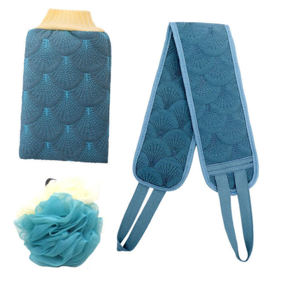 3Piece Exfoliating Bath Towel Set, DoubleSided Peeling Glove for Gentle Skin Care, Back Massage, and Daily Exfoliation, Easy to Clean and Handy